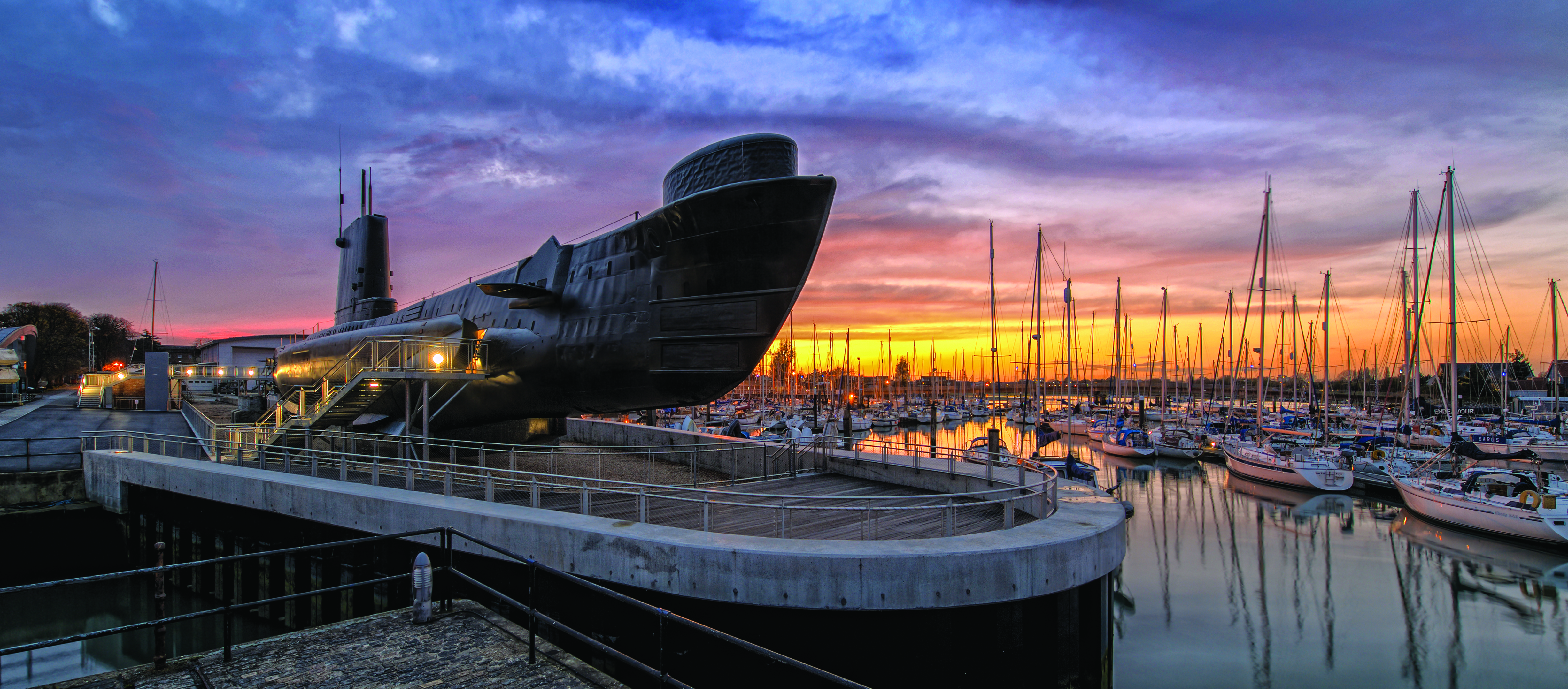 HMS Alliance at Sunset - Portsmouth Historic Dockyard